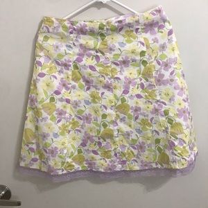exact change purple and yellow floral midi vintage skirt💕